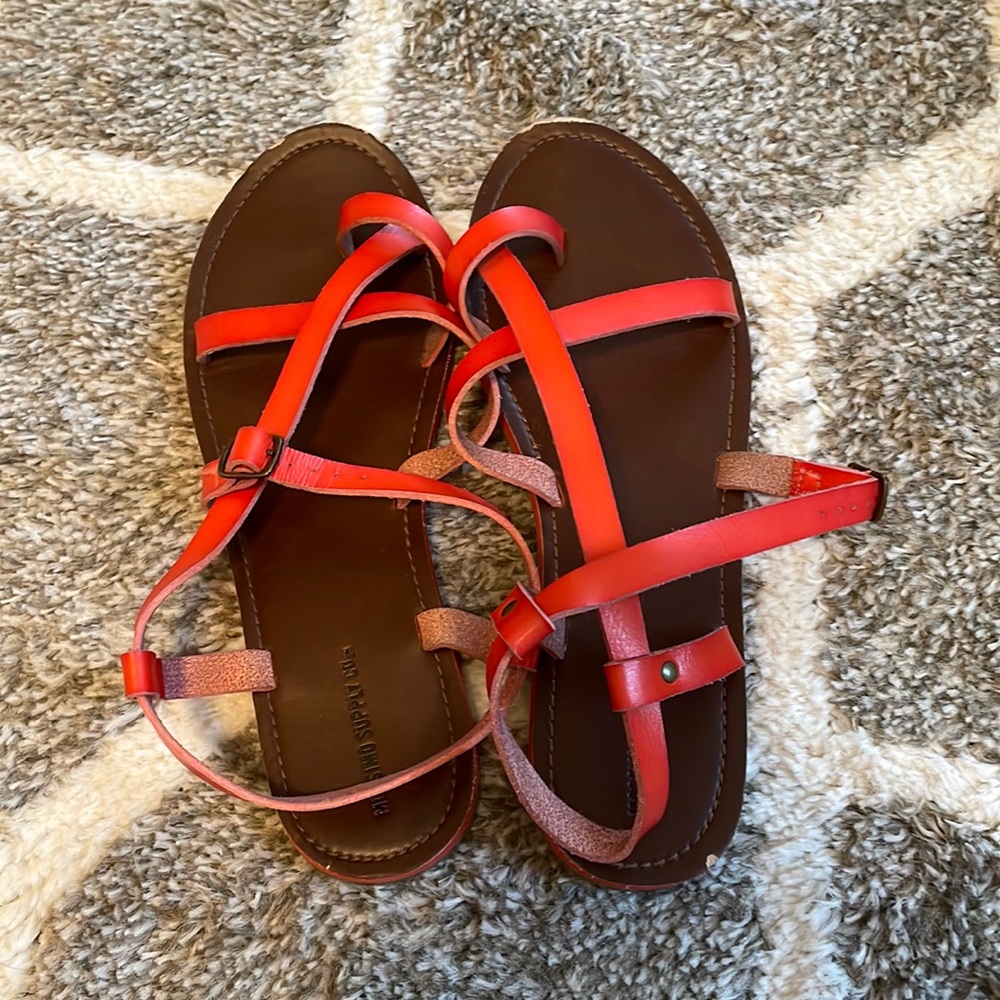 Orange sandals size 9